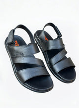 CLASSIC BLACK LEATHER COMFORT SANDALS