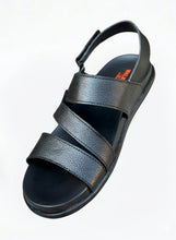 CLASSIC BLACK LEATHER COMFORT SANDALS