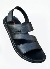 CLASSIC BLACK LEATHER COMFORT SANDALS