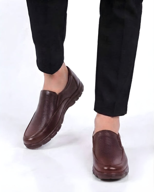 MEDICATED HAND MADE BROWN LEATHER SHOES