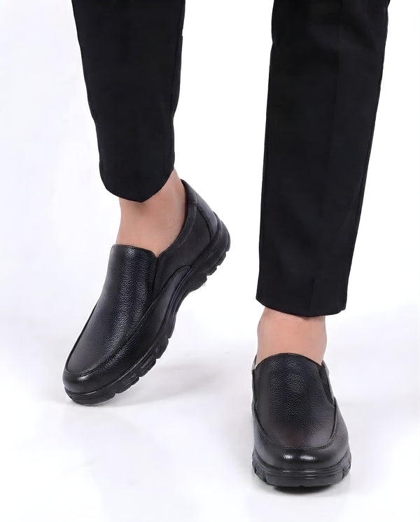 MEDICATED HAND MADE BLACK LEATHER SHOES