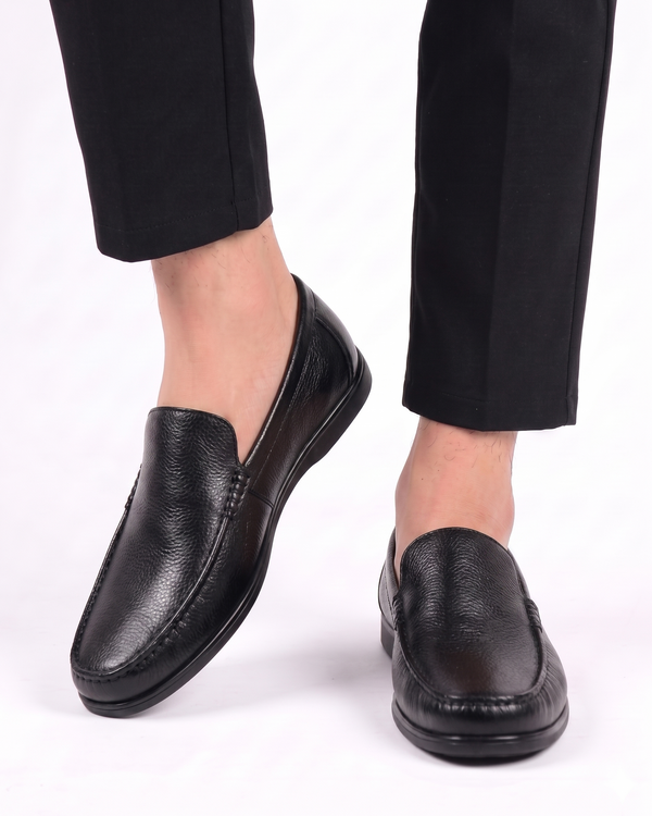 HAND MADE LEATHER CRAFTED LOAFERS | BLACK