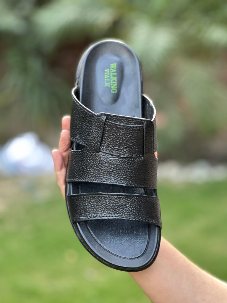 VERDE LEATHER SLIPPERS BLACK – Stepwell