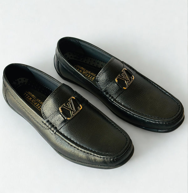 HAND MADE LEATHER CRAFTED LOAFERS | BLACK - LV
