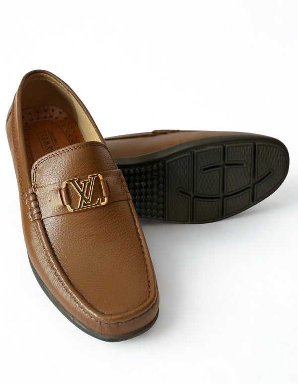 HAND MADE LEATHER CRAFTED LOAFERS | BROWN - LV